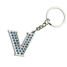 Forma personalizada v forma de metal diamante chaveiro (xs-0333)